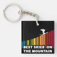 Cooles Barcode Design Bester Skifahrer auf dem Ber