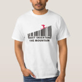 Cooles Barcode Design Bester Skifahrer auf dem Ber T-Shirt (Vorderseite)