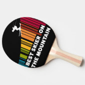 Cooles Barcode Design Bester Skifahrer auf dem Ber Tischtennis Schläger (Seitenansicht)