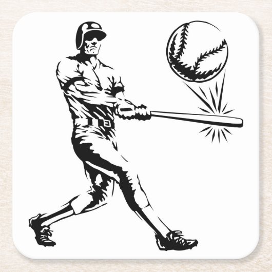 Cooles Baseball Player Untersetzer Set (Vorderseite)