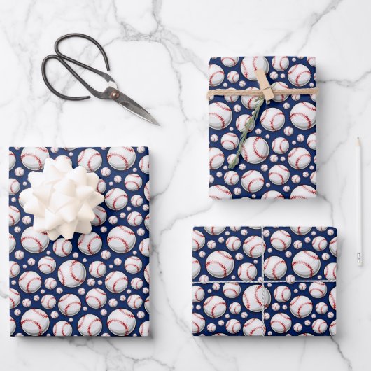 Cooles Baseball-Sportgeflecht Geschenkpapier Set (Vorderseite)