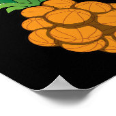 Cooles Basketball-Ananas-Design - Grafik Poster (Ecke)