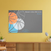 COOLES BASKETBALL Bar Mitzvah Sign-In Board Leinwanddruck (Insitu (Wohnzimmer))
