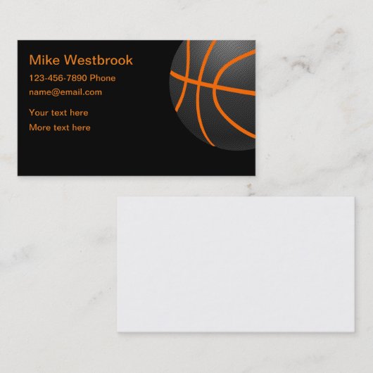 Cooles Basketball-Sportthema Visitenkarte (Vorne/Hinten)