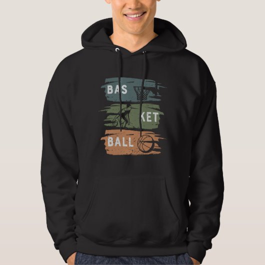 Cooles Basketballdesign in 3 Farben Hoodie (Vorderseite)