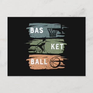 Cooles Basketballdesign in 3 Farben Postkarte