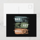 Cooles Basketballdesign in 3 Farben Postkarte (Vorne/Hinten)