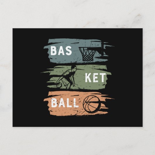 Cooles Basketballdesign in 3 Farben Postkarte (Vorderseite)