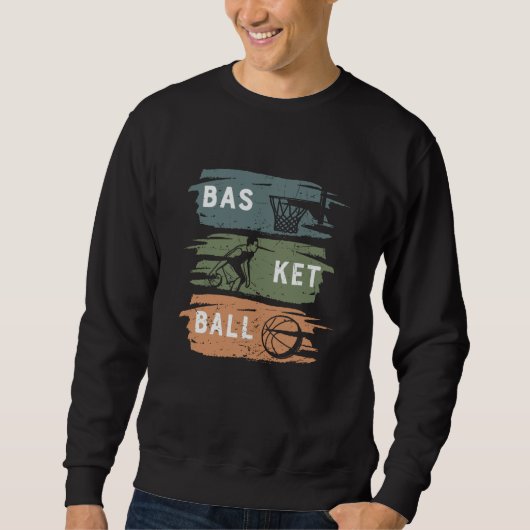 Cooles Basketballdesign in 3 Farben Sweatshirt (Vorderseite)
