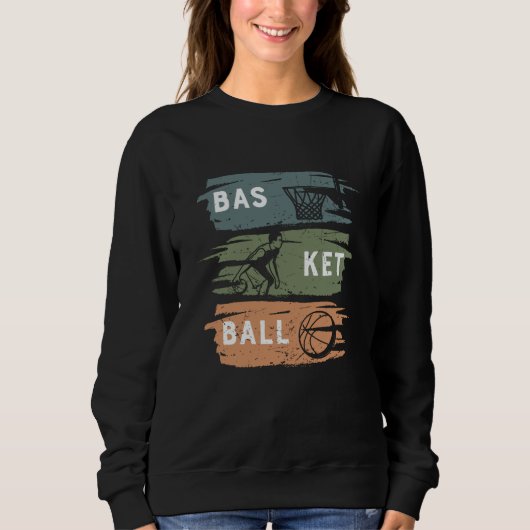 Cooles Basketballdesign in 3 Farben Sweatshirt (Vorderseite)
