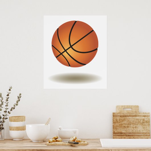 Cooles BasketballEmblem Poster (Küche)