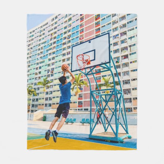 Cooles Basketballgeschenk Fleecedecke (Vorderseite)