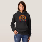 Cooles Basset-Hundbiker bei Sonnenuntergang Hoodie (Vorne ganz)