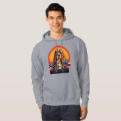 Cooles Basset-Hundbiker bei Sonnenuntergang Hoodie (Vorne ganz)