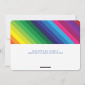 COOLES BAT MITZVAH fett farbiger Regenbogenstreife Einladung (Rückseite)