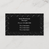 Cooles Bauen Schwarzer Maskuliner Design Visitenkarte (Rückseite)