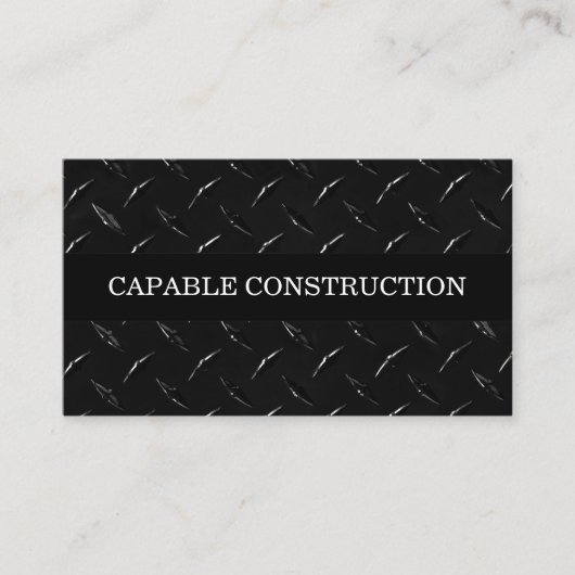 Cooles Bauen Schwarzer Maskuliner Design Visitenkarte (Vorderseite)