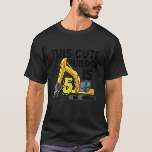 Cooles Baufahrzeug 5. Geburtstag 5 Jahre alt T-Shirt