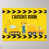 Cooles Baufahrzeug Kid Custom Boys Room Poster (Vorne)