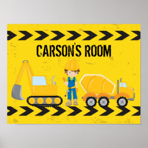 Cooles Baufahrzeug Kid Custom Boys Room Poster