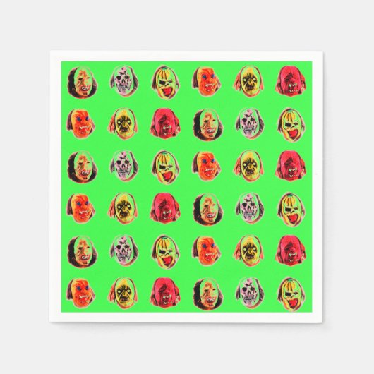 Cooles Beängstigendes Maskenmuster Serviette (Vorderseite)