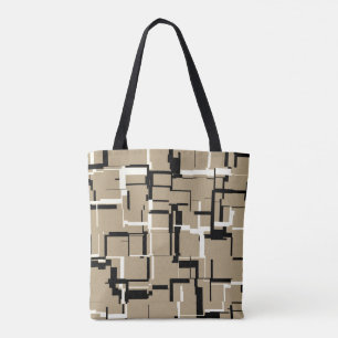 COOLES Beige Schwarz-weißes Muster Tasche