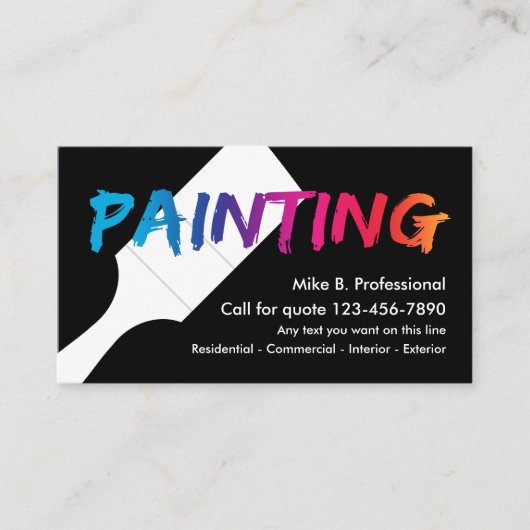 Cooles Berufliches Maler Visitenkarte (Vorderseite)