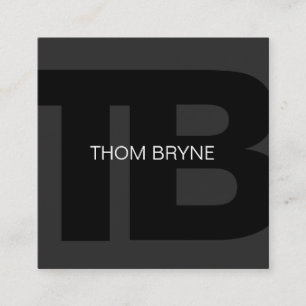 Cooles Berufliches Schwarz-2-Buchstaben-Monogramm Quadratische Visitenkarte