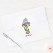 Cooles Beten Hände Blume Tätowierung Runder Aufkleber (Umschlag)