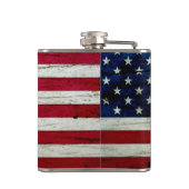 Cooles beunruhigtes amerikanische Flaggen-Holz Flachmann (Rückseite)