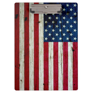 Cooles beunruhigtes amerikanische Flaggen-Holz Klemmbrett
