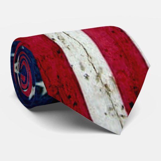 Cooles beunruhigtes amerikanische Flaggen-Holz Krawatte (Gerollt)