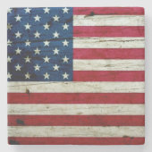 Cooles beunruhigtes amerikanische Flaggen-Holz Steinuntersetzer (Vorderseite)