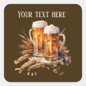 Cooles Bier Quadratischer Aufkleber (Vorderseite)
