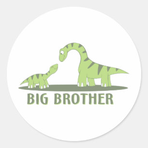 Cooles Big Brother Shirt - Dinosaurier Thema Runder Aufkleber