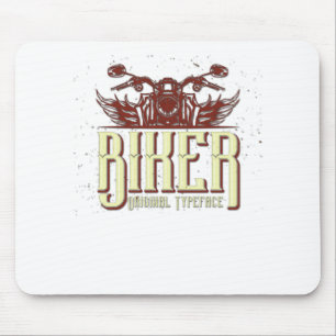 Cooles Bikerdesign - Originalschrift Mousepad