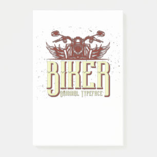 Cooles Bikerdesign - Originalschrift Post-it Klebezettel