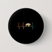 Cooles Bison Design Männer Frauen Kinder Buffalo B Button (Vorderseite)