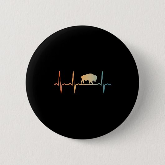 Cooles Bison Design Männer Frauen Kinder Buffalo B Button (Vorderseite)