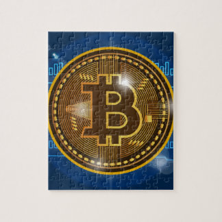 Cooles Bitcoin Logo und Diagramm Entwurf Puzzle