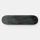 Cooles Black and Gold Spiding Web Design Skateboar Skateboard (Horizontal)