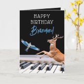 Cooles Black & Blue Animal Piano Geburtstag Karte (Gelbe Blume)