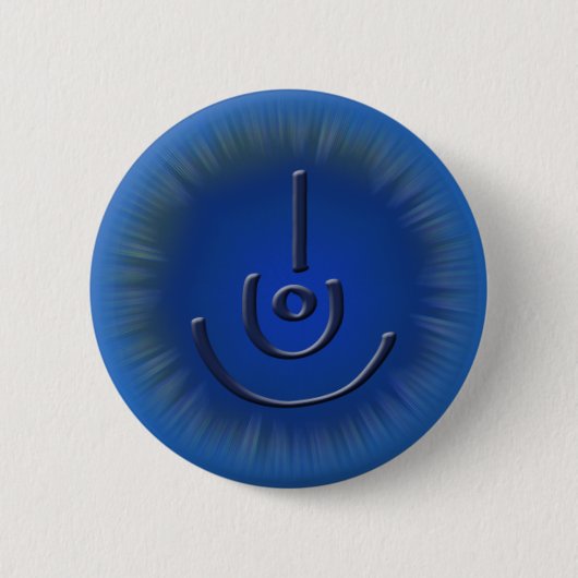 Cooles Blau gesegneter Symbol-Knopf Button (Vorderseite)