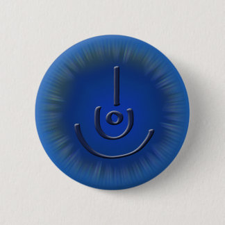 Cooles Blau gesegneter Symbol-Knopf Button