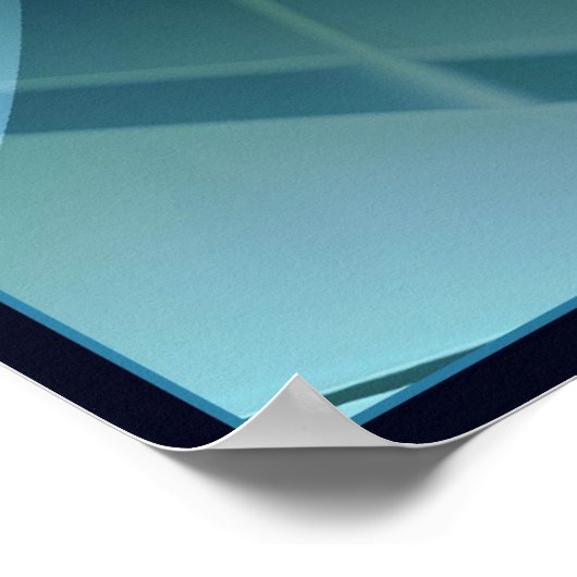 Cooles Blau Poster (Ecke)