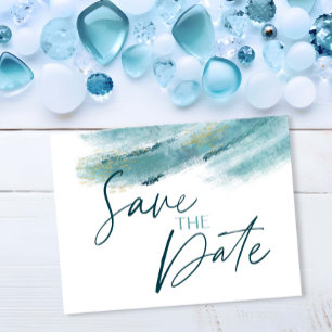Cooles Blau Save the Date Ankündigungspostkarte
