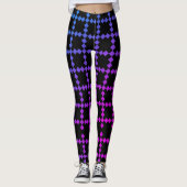 Cooles Blau und Lila Schwarze Leggings (Vorderseite)