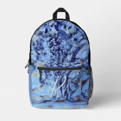 Cooles Blauer Schneebaummalerei Mit Monogramm Bedruckter Rucksack (Vorderseite)