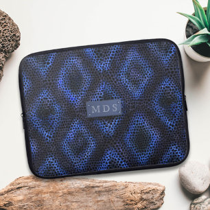 Cooles blaues Abstraktes Muster Imitate Snakeskin Laptopschutzhülle