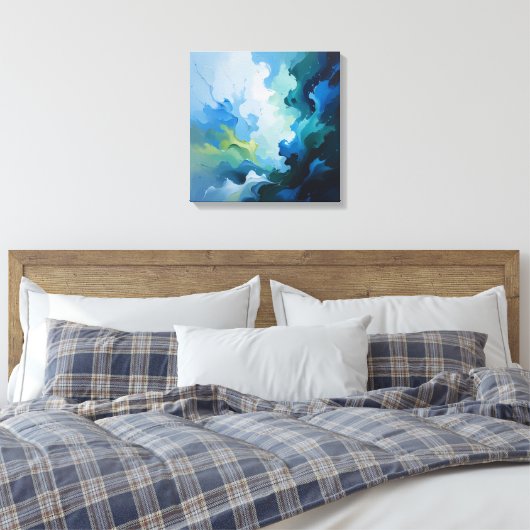 Cooles blaues Abstraktes Ölgemälde Leinwand drucke (Insitu (Schlafzimmer))